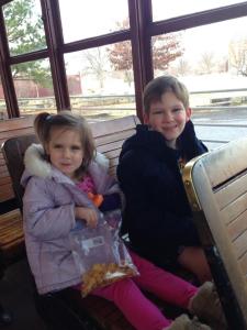 Megan and Nathan on the trolley